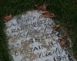 Elizabeth Steeles' tombstone has faired somewhat better than her husband's. Cemetery