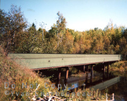 The nearby Vermilion River supplied the yards and settlement with water as well as the town of Creighton Mine only a few kilometres east. The water mains and viaducts could still be found in the early 2000’s. Photo of bridge